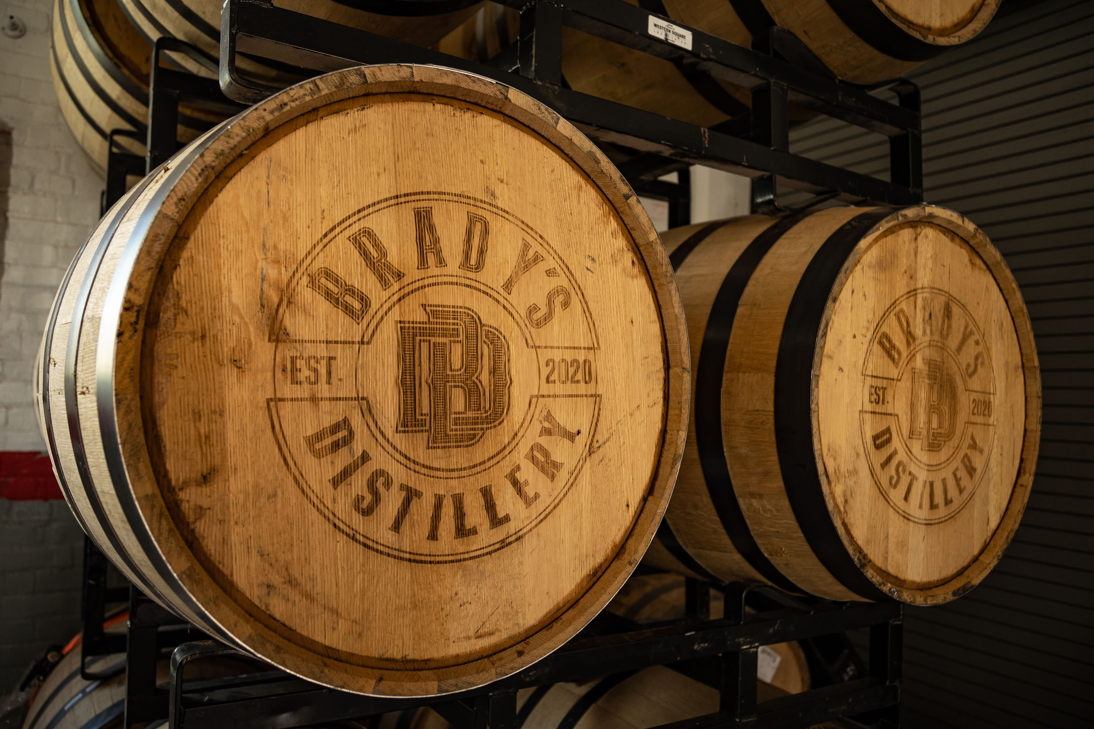 Barrels at Brady's Distillery